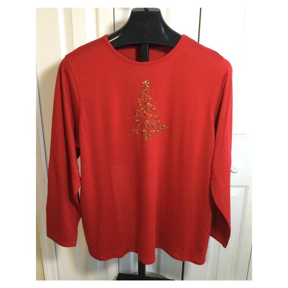 My Christmas Womens Christmas Tree Tee Shirt Long Sleeve 1X - Picture 2 of 5